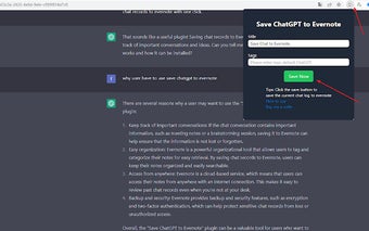 save ChatGPT history to evernote