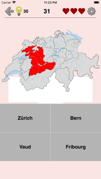 Swiss Cantons - Map  Capitals