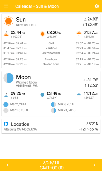 Calendar - Sun  Moon