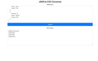 JSON To CSV Converter