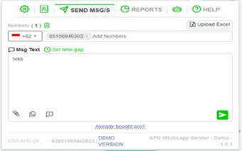 APD Whatsapp Sender - Demo