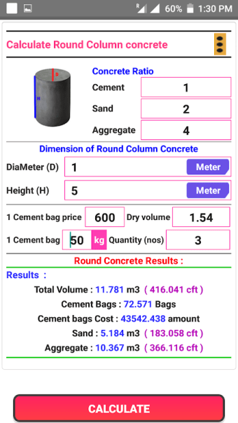 Builder Calculator - Concrete Volume Calculator