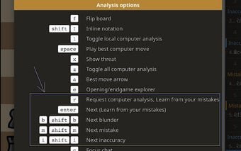 Lichess analysis key bindings