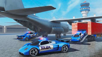 US City Police Car Transport Airplane