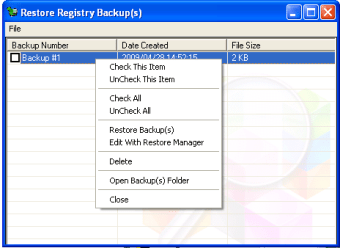 Registry Shower