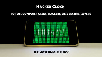 Hacker Clock - Green Matrix
