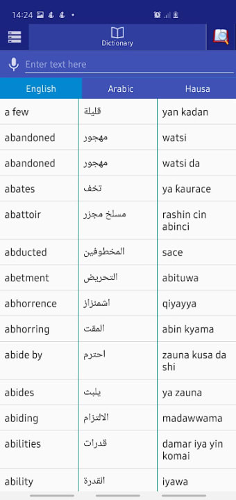 Arabic Hausa Dictionary