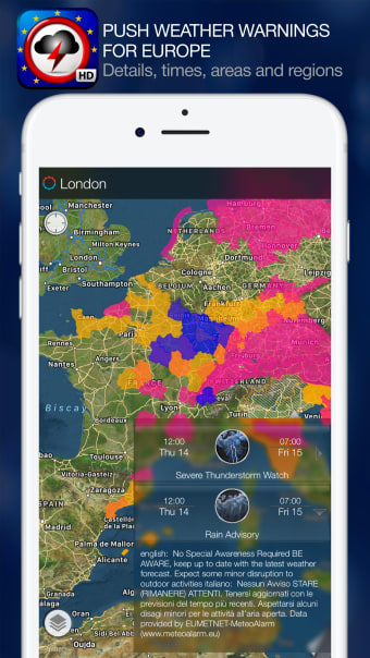 Weather Alert Map Europe