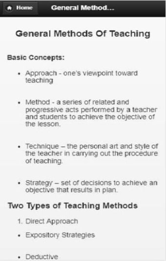 General Methods of Teaching