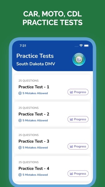 South Dakota DMV Test Practice