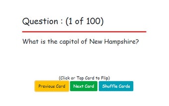 Flash Cards : US States and Capitols