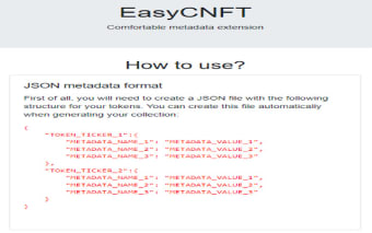 EasyCNFT Comfortable Metadata