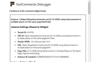 FastComments Debugger