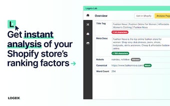 Logeix Lab - Shopify SEO Tool