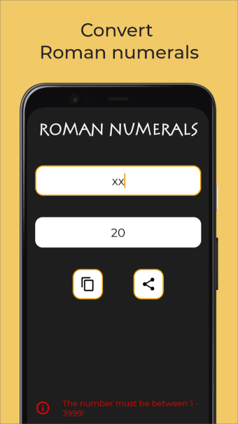 Roman numerals generator