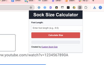 Custom Sock Size Calculator