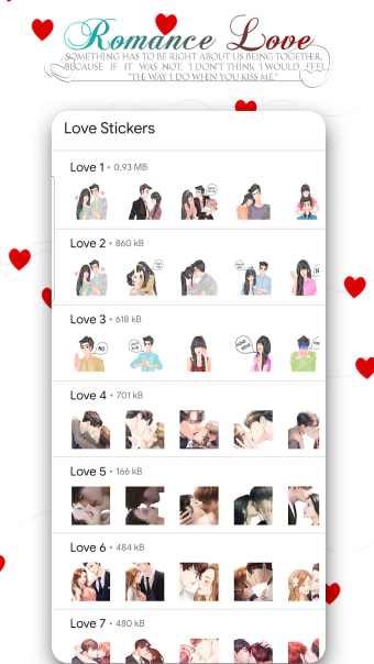 Couple Love Romance Sticker Packs : WAStickerApps