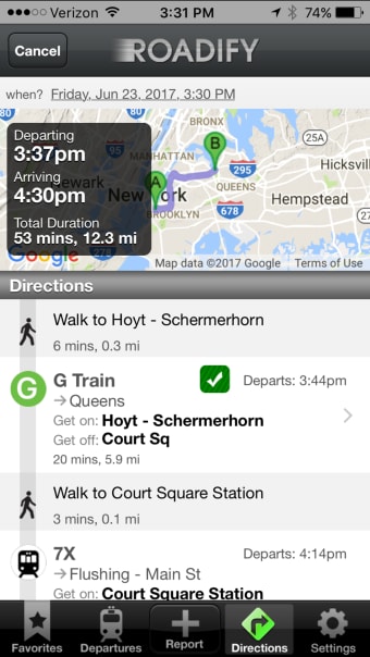 Roadify Transit: subway bus train bike share