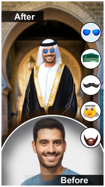 Arab Man Photo Editor : Suit Hair Moustache