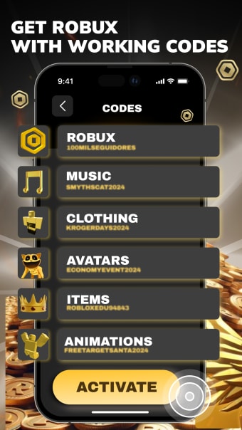Get Robux  Codes for Roblox