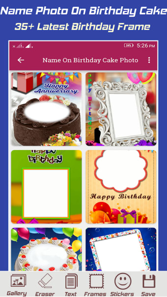 Name Photo On Birthday Cake Photo Frames