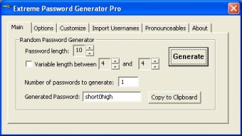 Extreme Password Generator