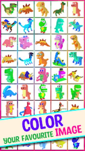 Dinosaurs 3D Color by Number