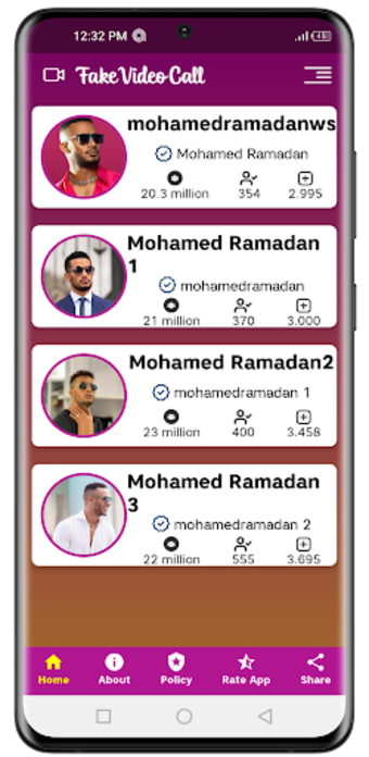 Mohamed Ramadan video call