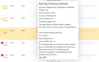 RIT Rate My Professors Extension