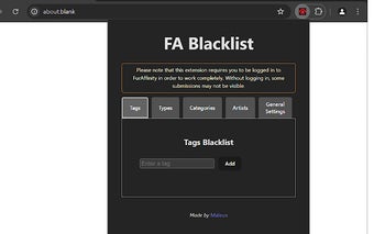 FurAffinity (FA) Blacklist