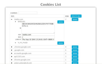 Cookies List