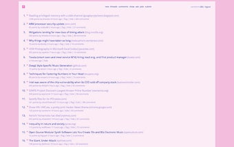 HNcute: A pretty pink Hacker News theme