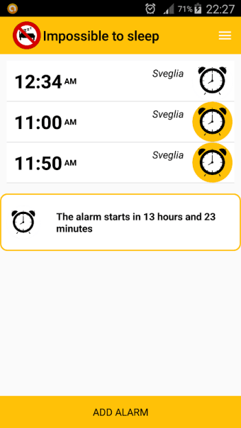 Impossible to sleep - Alarm clock free
