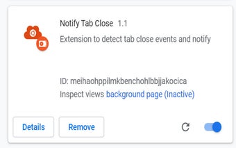 Notify Tab Close