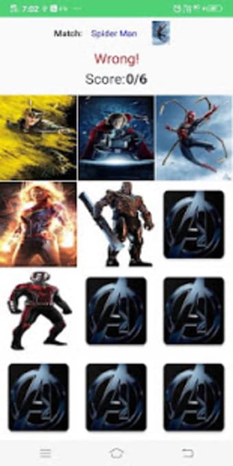 Avengers Cards Flip Game
