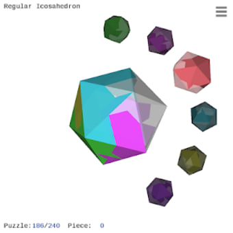 Platonic Opaline: 3D Rotate Shapes Puzzle Poly