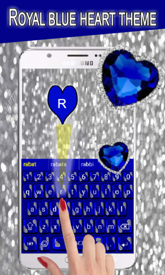 Royal Blue Heart Keyboard: Blue Color App