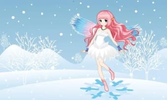 Beautiful winter snow fairy