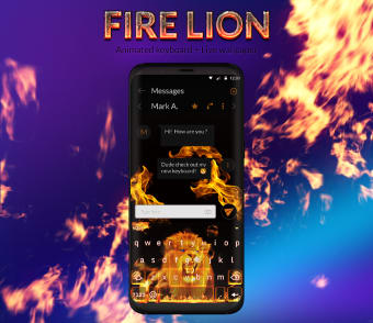 Fire Lion Animated Keyboard  Live Wallpaper
