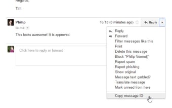Gmail message ID finder