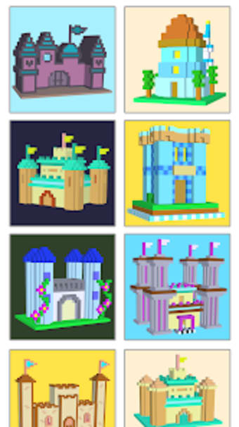 Castles Voxel Color by Number