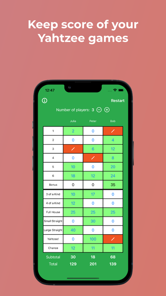 Yahtzee Score Tracker