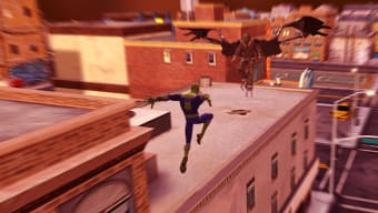Spider rope flying hero
