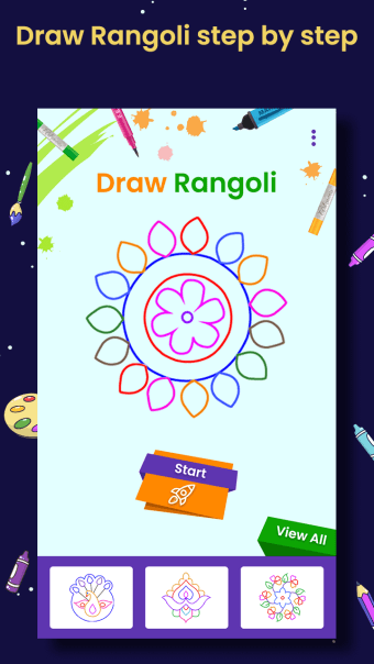 Draw Rangoli Step By Step