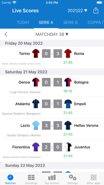 Live Scores for Serie A App