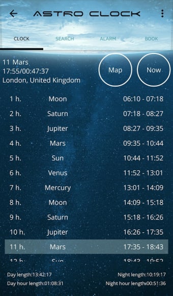 Astro Clock (planet hours)