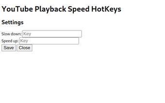 YouTube Playback Speed HotKeys