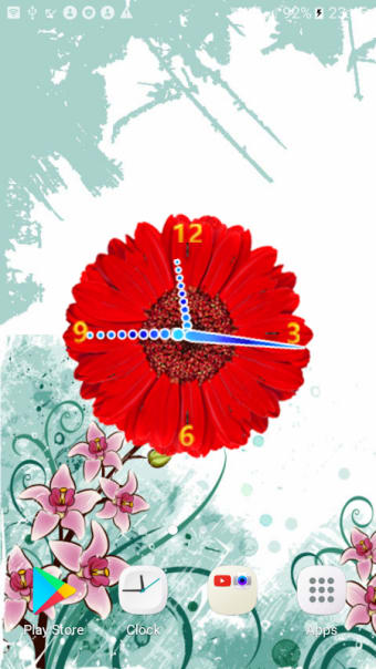 Flowers Clock Live wallpaper