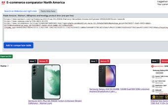 E-commerce comparator North America