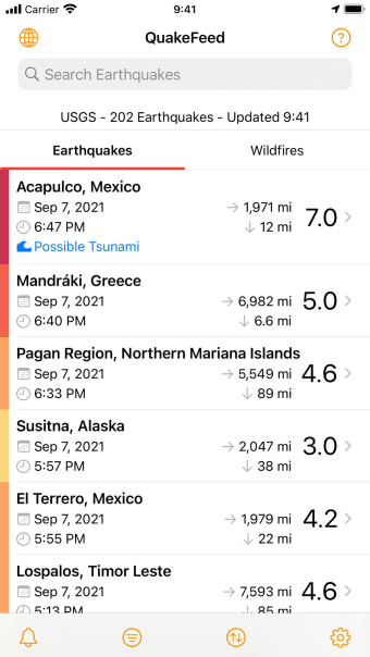 QuakeFeed Earthquake Alerts